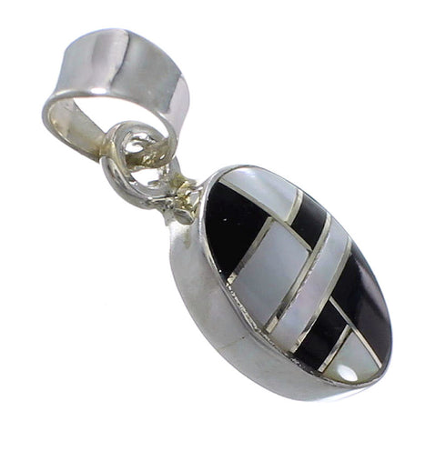 Jet Mother Of Pearl Silver Pendant YX76601